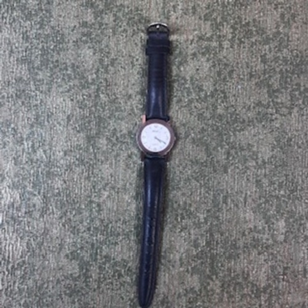Casual Corner Women's White Dial Quartz Watch Black Leather Band Japan Movement